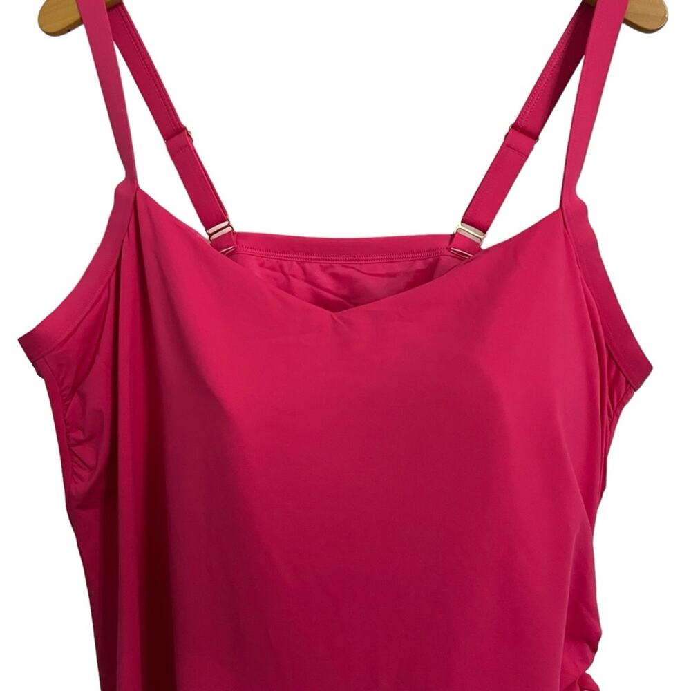 Lands’ End Sweetheart Swim Dress One Piece Swimsuit Bright Pink Plus Size 24W - Picture 6 of 16